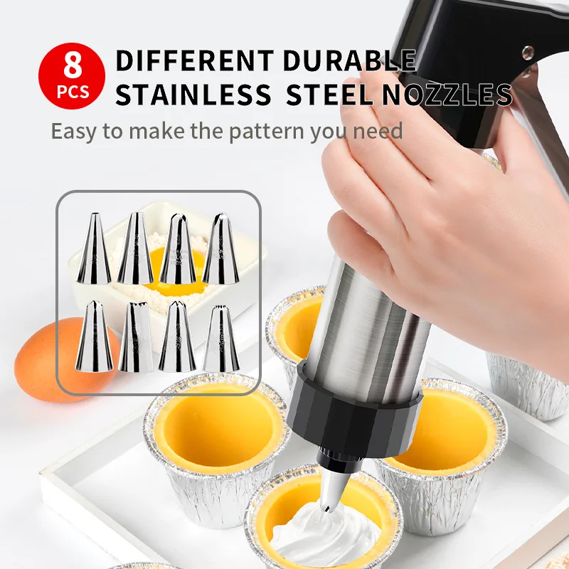 Cookie Press Gun Kit Stainless - Churros Maker Gun ulasan dan harga
