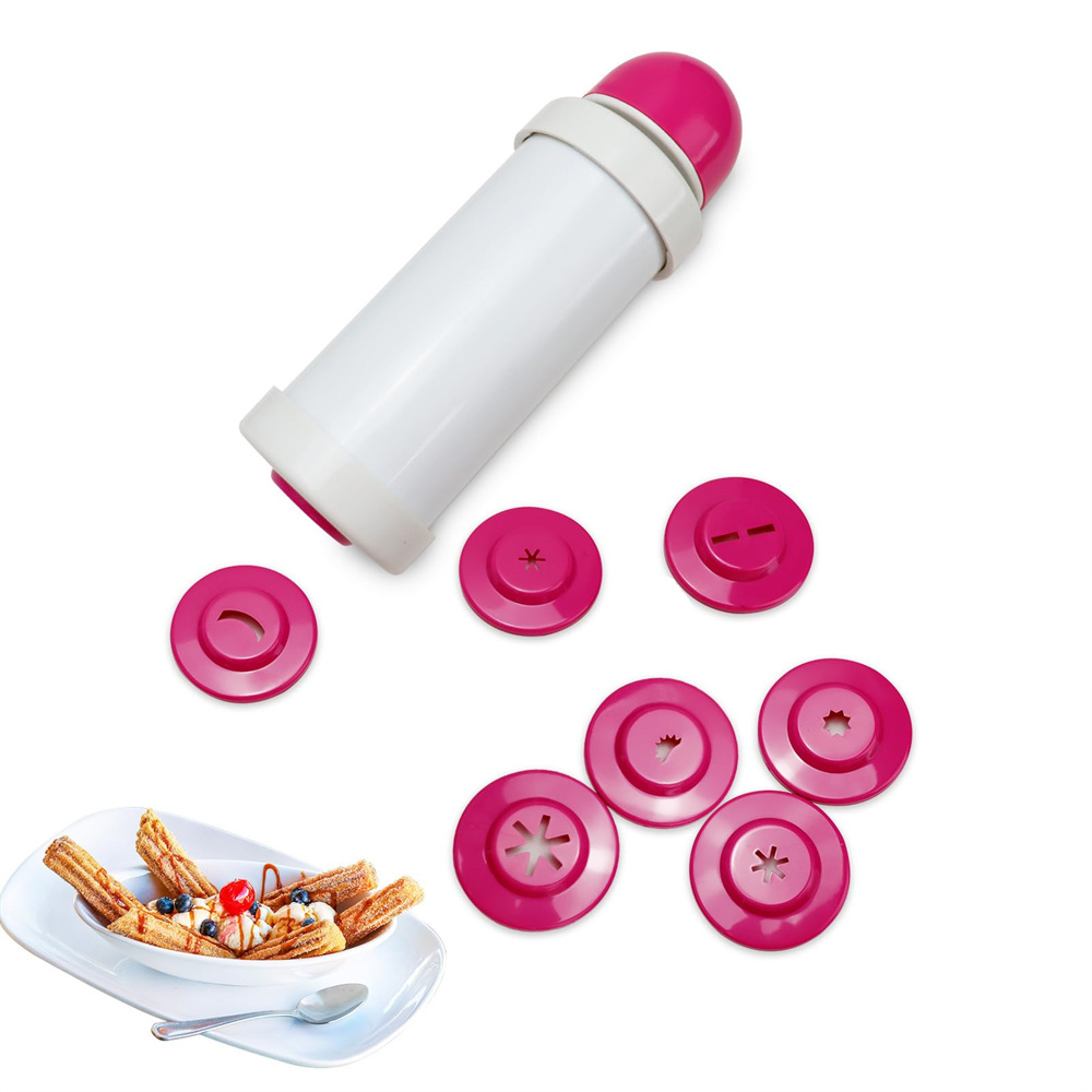 1pc DIY Manual Cookie Press Ma - Churros Maker Gun ulasan dan harga
