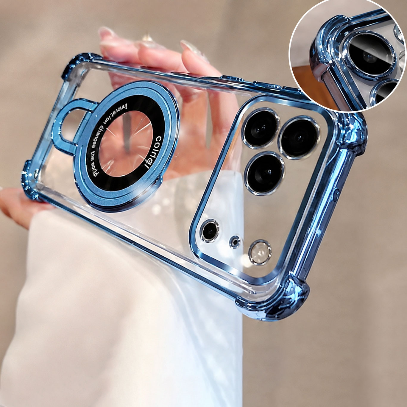 Luxury Clear  Plating Phone Ca - Taco Stand Holder ulasan dan harga
