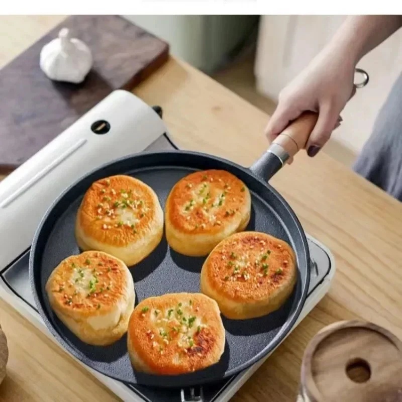 20/23/26cm Cast Iron Frying Pa - Egg Waffle Pan ulasan dan harga