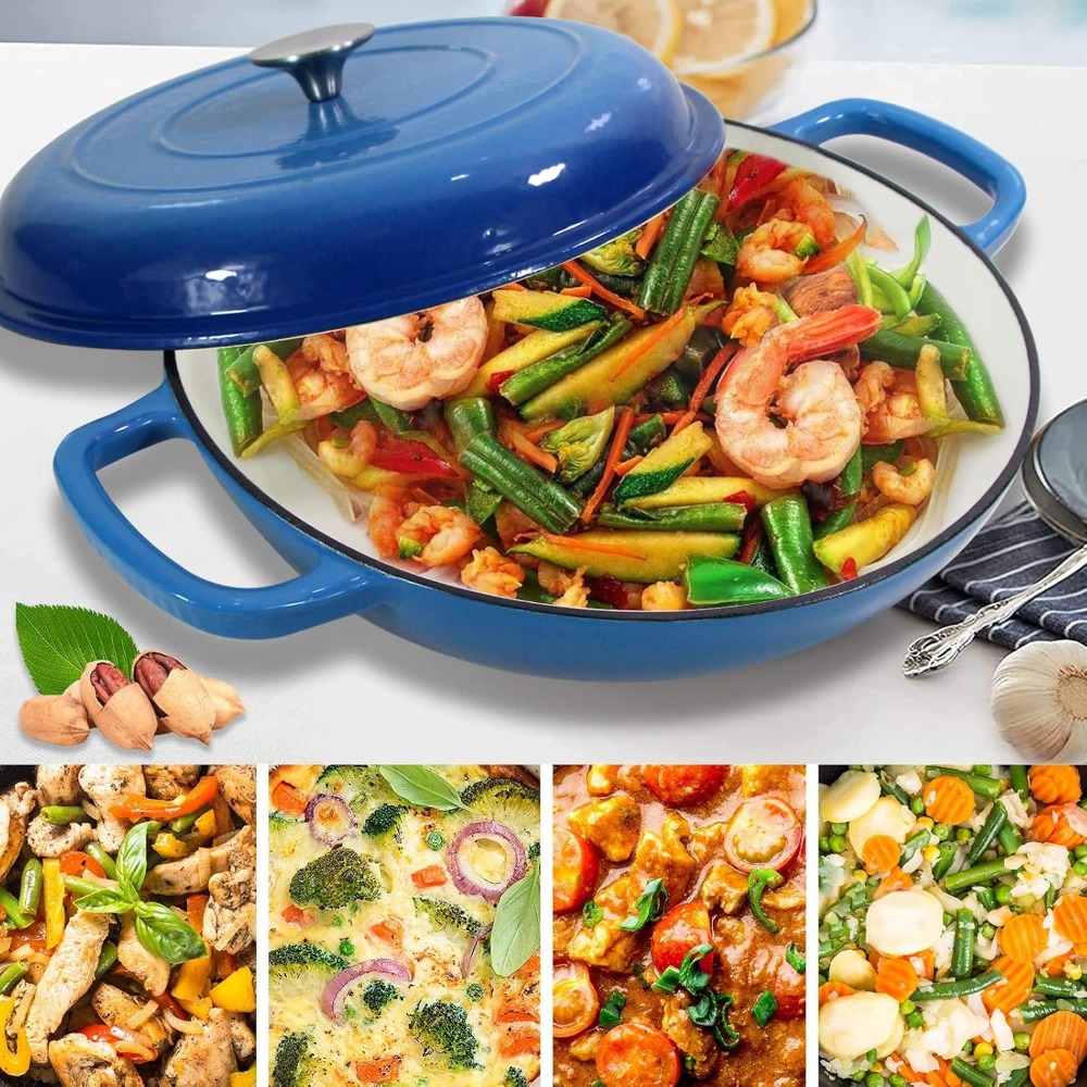 4.5L Dutch Oven Soup Pot Cast  - Cast Iron Corn ulasan dan harga