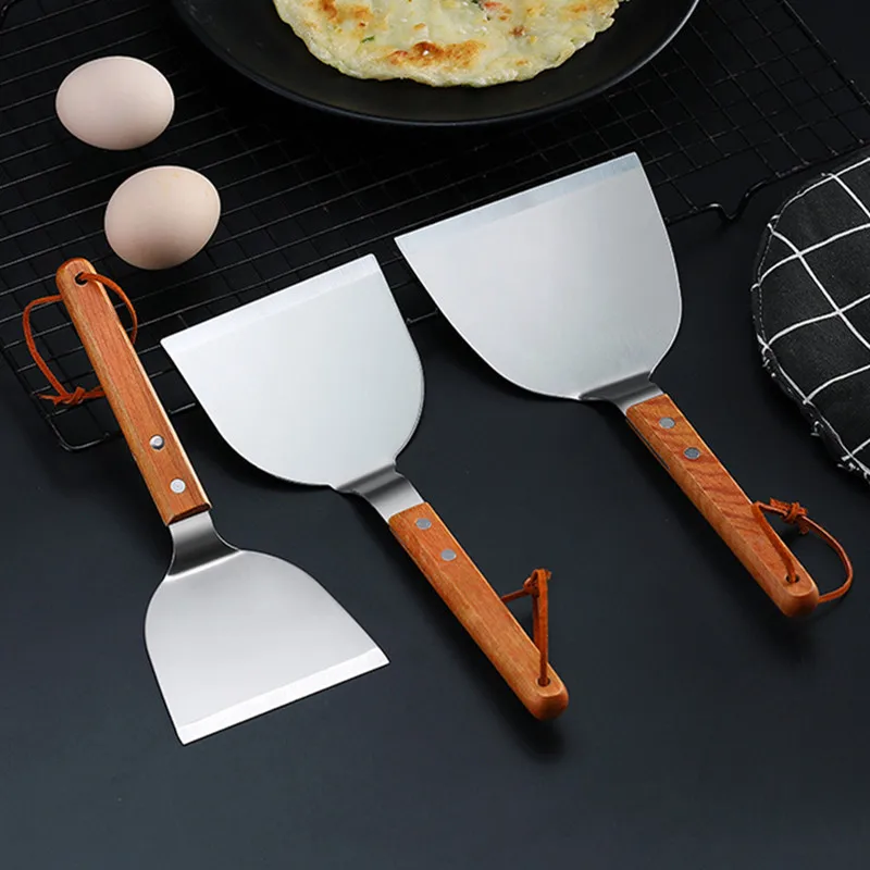 Stainless Steel Wooden Handle  - Okonomiyaki Spatula ulasan dan harga