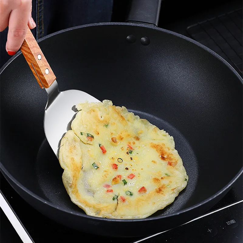 Stainless Steel Wooden Handle  - Okonomiyaki Spatula ulasan dan harga