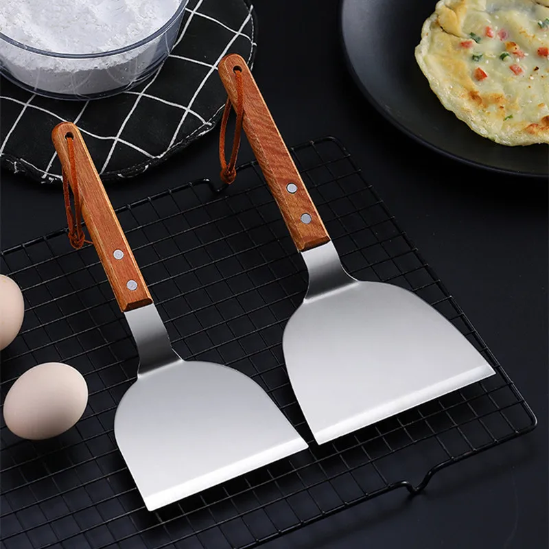 Stainless Steel Wooden Handle  - Okonomiyaki Spatula ulasan dan harga