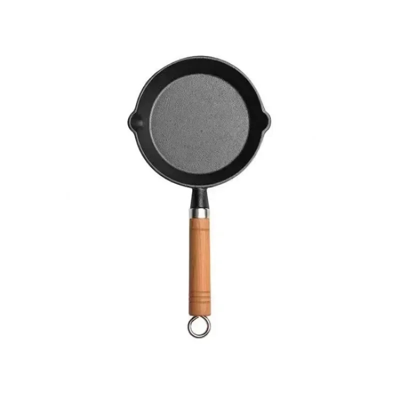 20cm Cast Iron Skillet Wooden  - Egg Waffle Pan ulasan dan harga