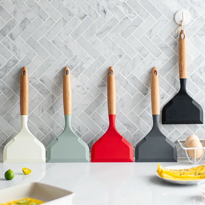 2Pcs Silicone Spatula Wide Mou - Okonomiyaki Spatula ulasan dan harga